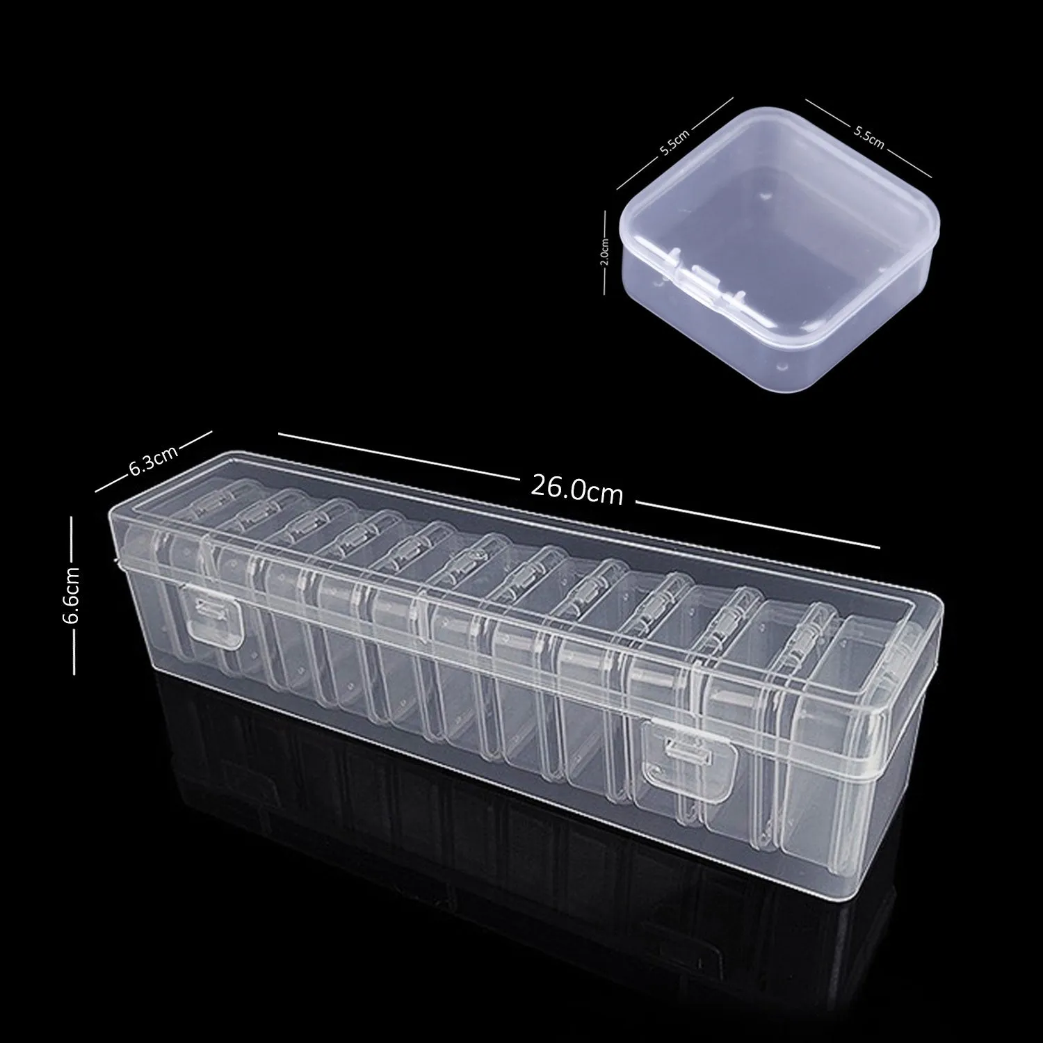 12 In 1 Slimline Clear Storage Box Set With Hanging