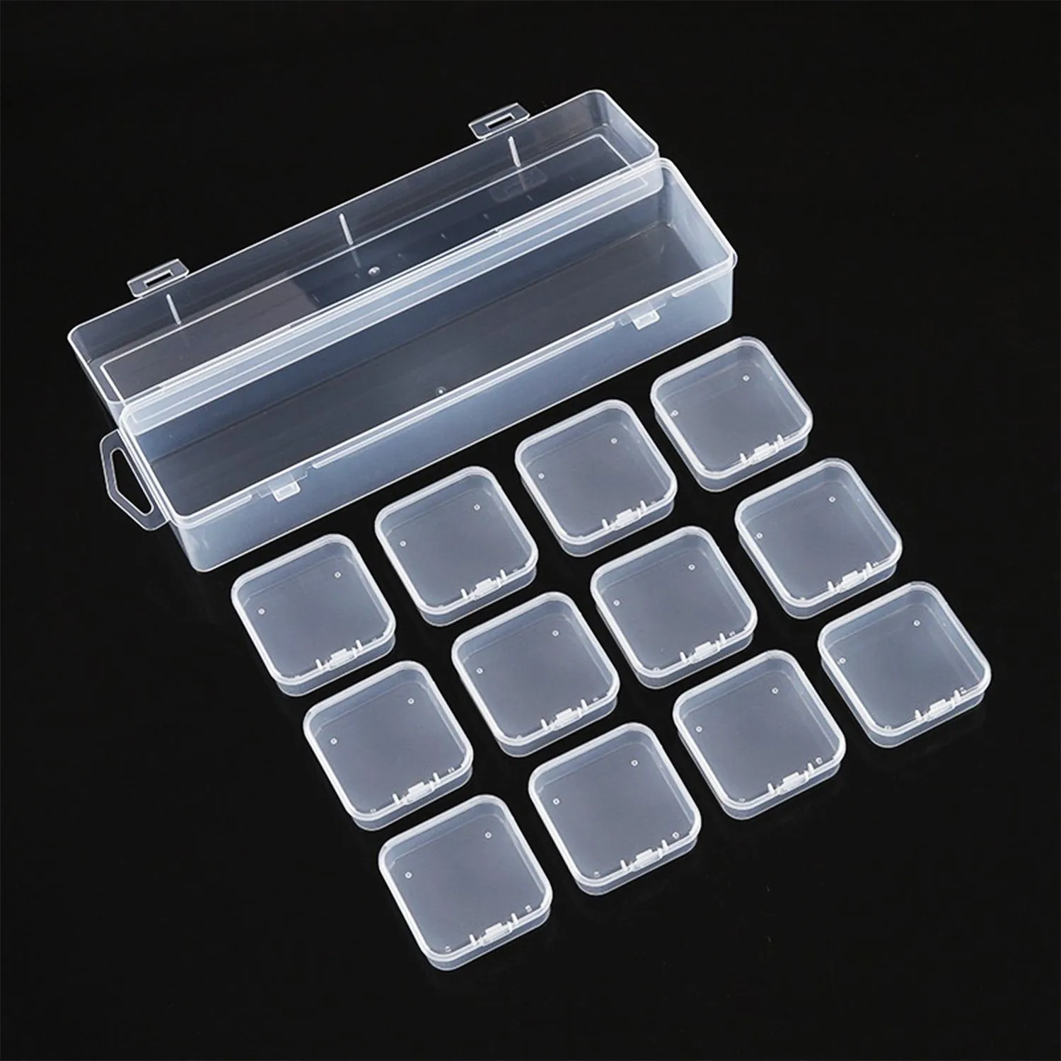 12 In 1 Slimline Clear Storage Box Set With Hanging