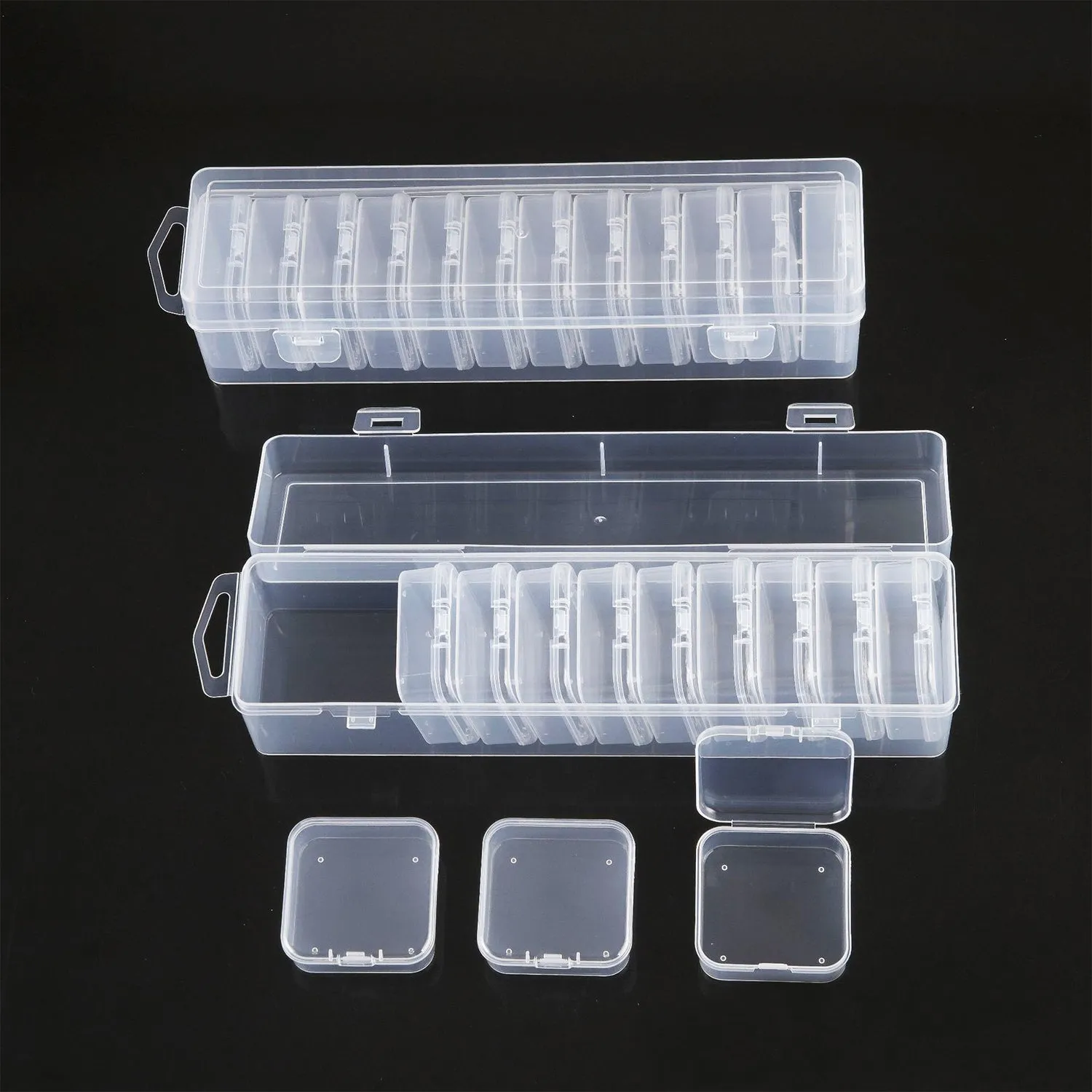 12 In 1 Slimline Clear Storage Box Set With Hanging
