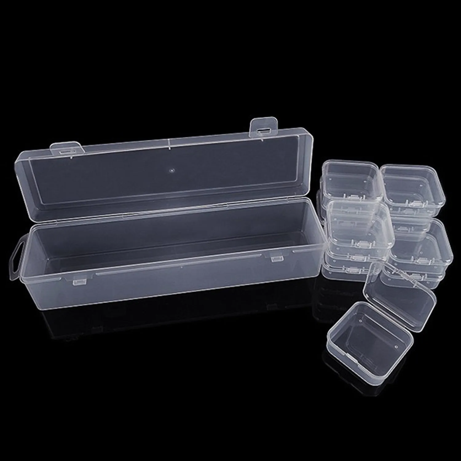 12 In 1 Slimline Clear Storage Box Set With Hanging