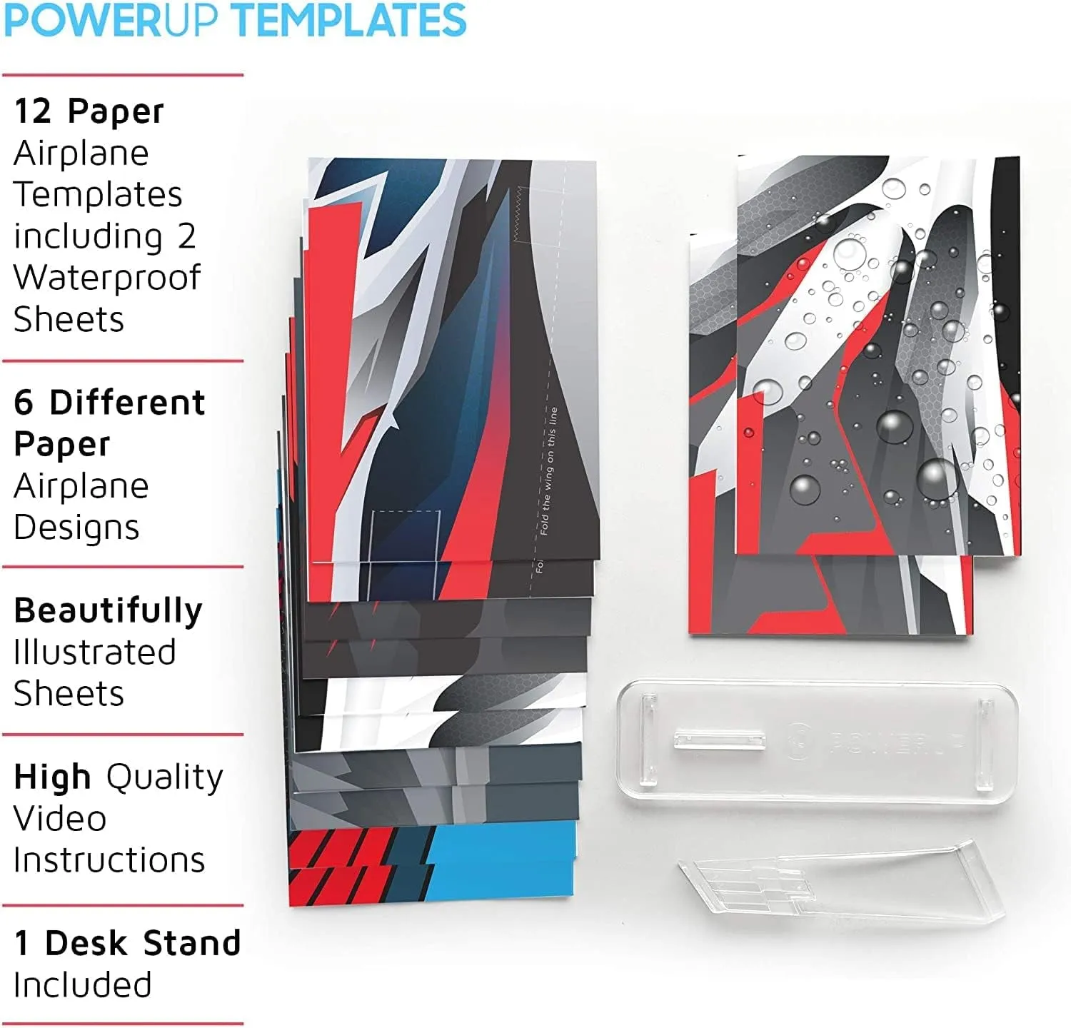 12 Paper Airplane Templates for  2.0 & 4.0. Color Paper Airplanes Templates and Display Stand for Plane.  2.0 or 4.0 Is Not Included