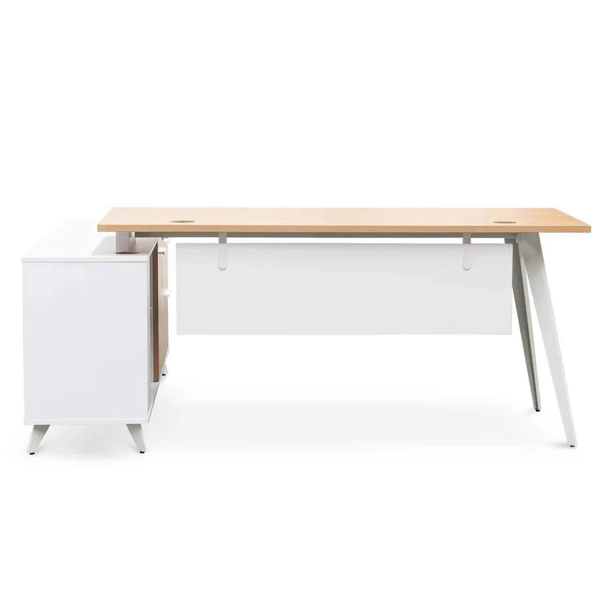 160cm Right Return Executive Office Desk - Natural
