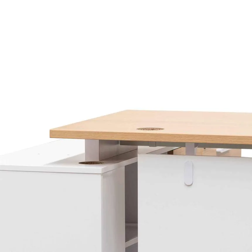 160cm Right Return Executive Office Desk - Natural