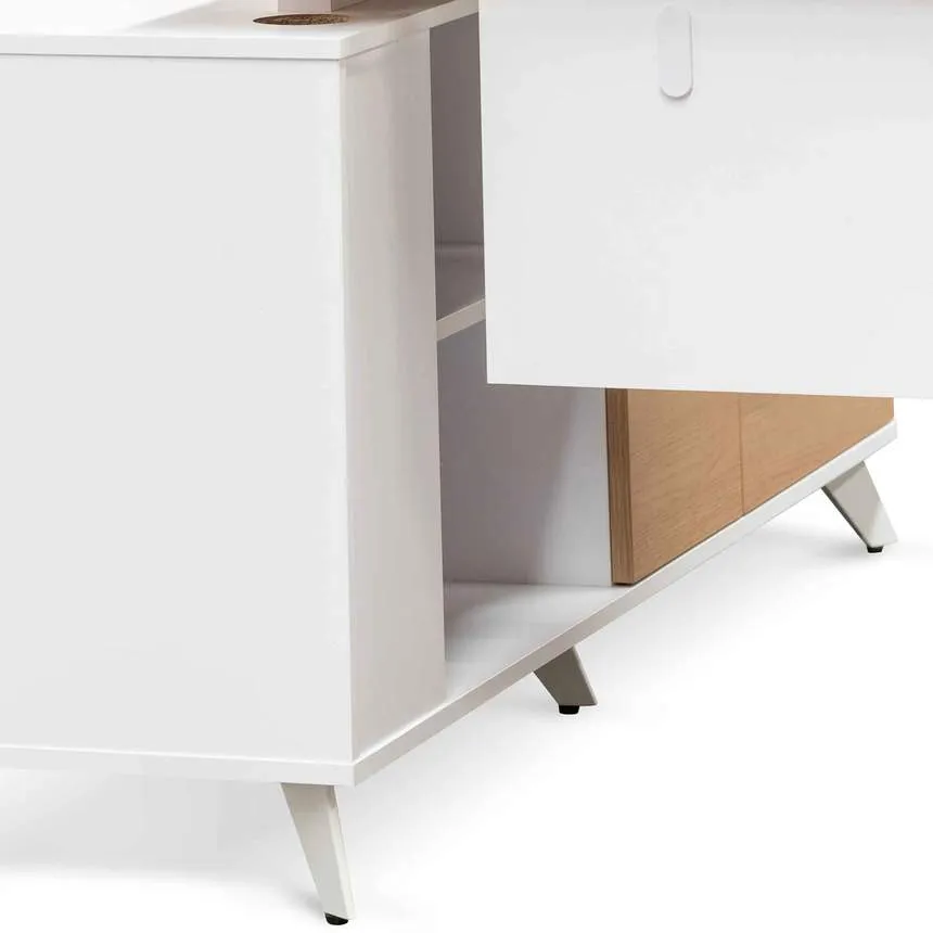 160cm Right Return Executive Office Desk - Natural