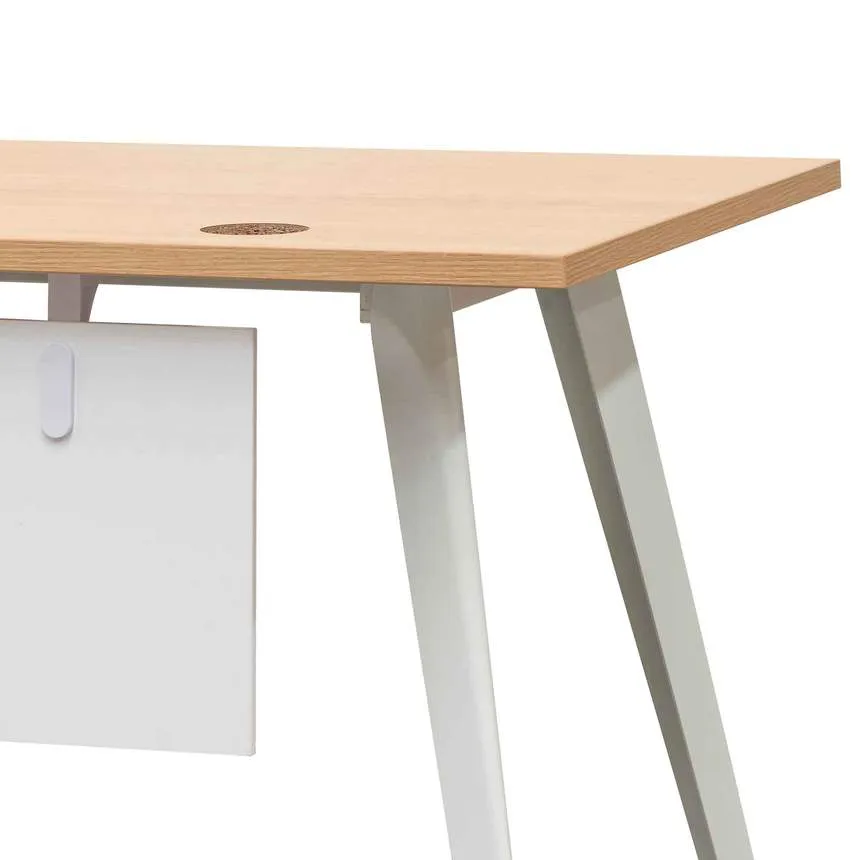 160cm Right Return Executive Office Desk - Natural