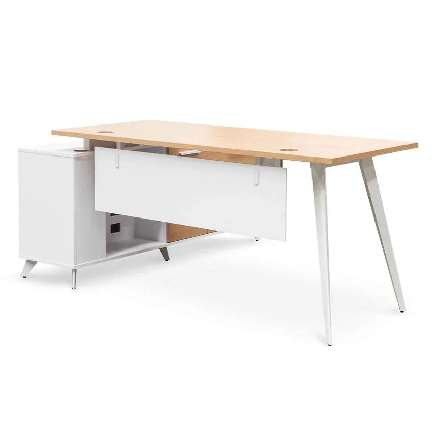 160cm Right Return Executive Office Desk - Natural