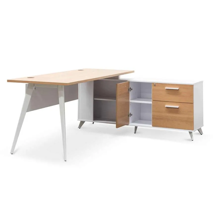 160cm Right Return Executive Office Desk - Natural