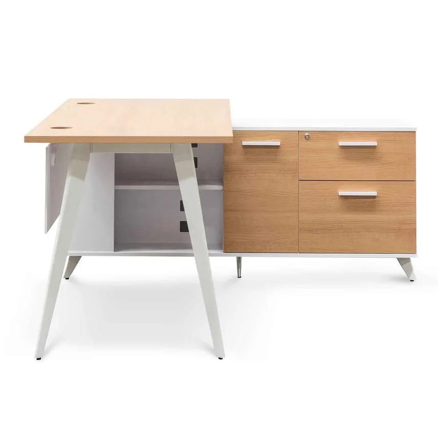 160cm Right Return Executive Office Desk - Natural