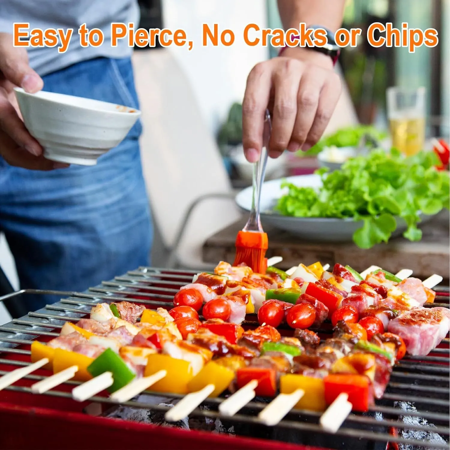 1800pcs 25cm Disposable Long Bamboo Skewers - Eco Friendly (Bulk)