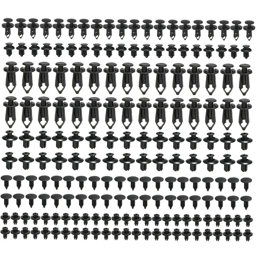 190pcs Car Retainer Clips 6 Sizes Fasteners Kit Rivet Push Rod