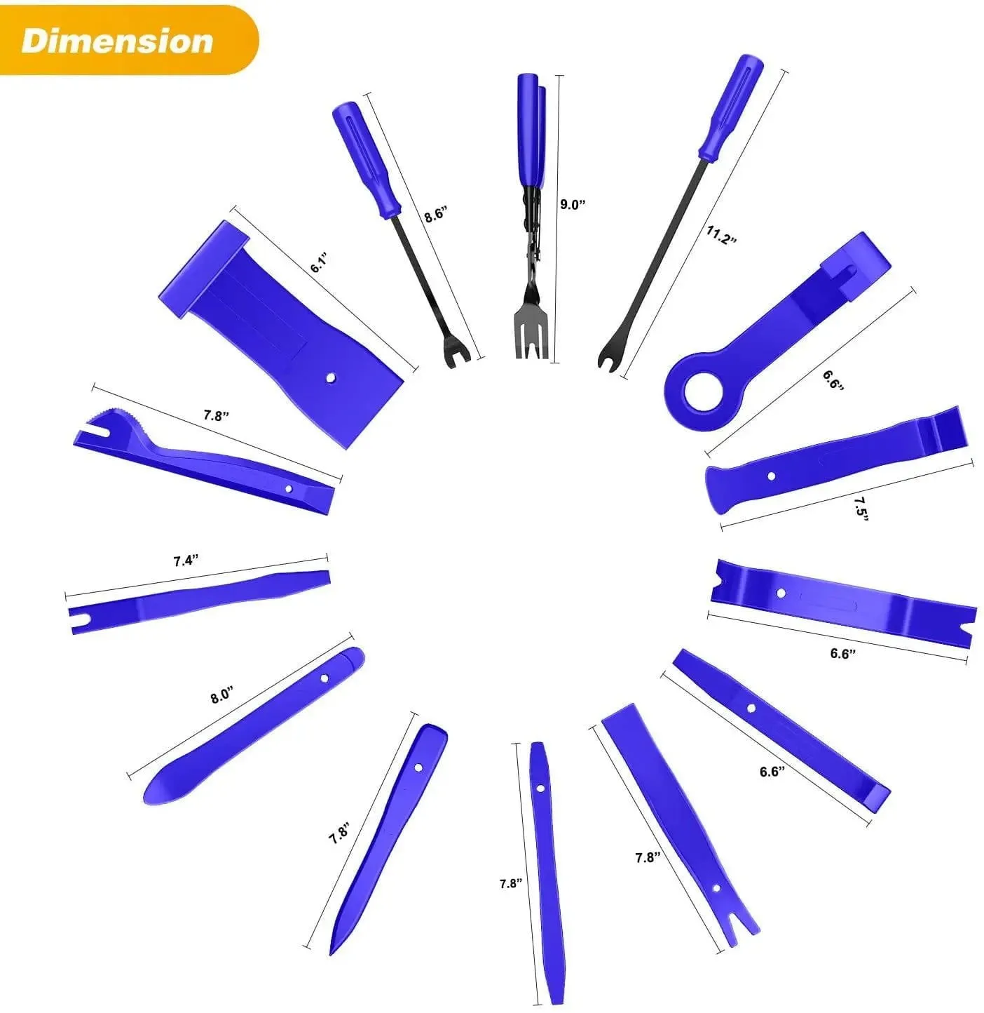 19Pcs Trim Removal Tool Kit Blue