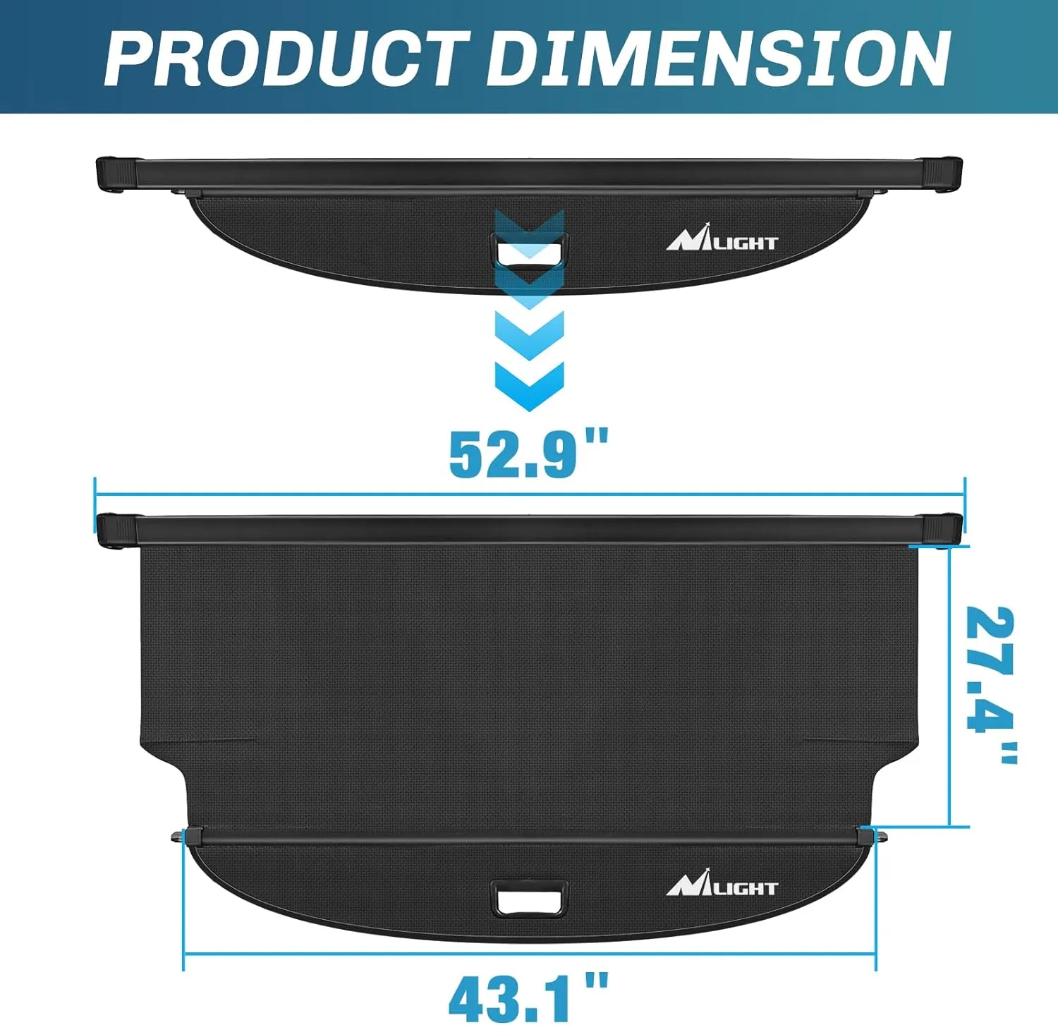 2021-2024 Hyundai Tucson Retractable Trunk Cargo Cover