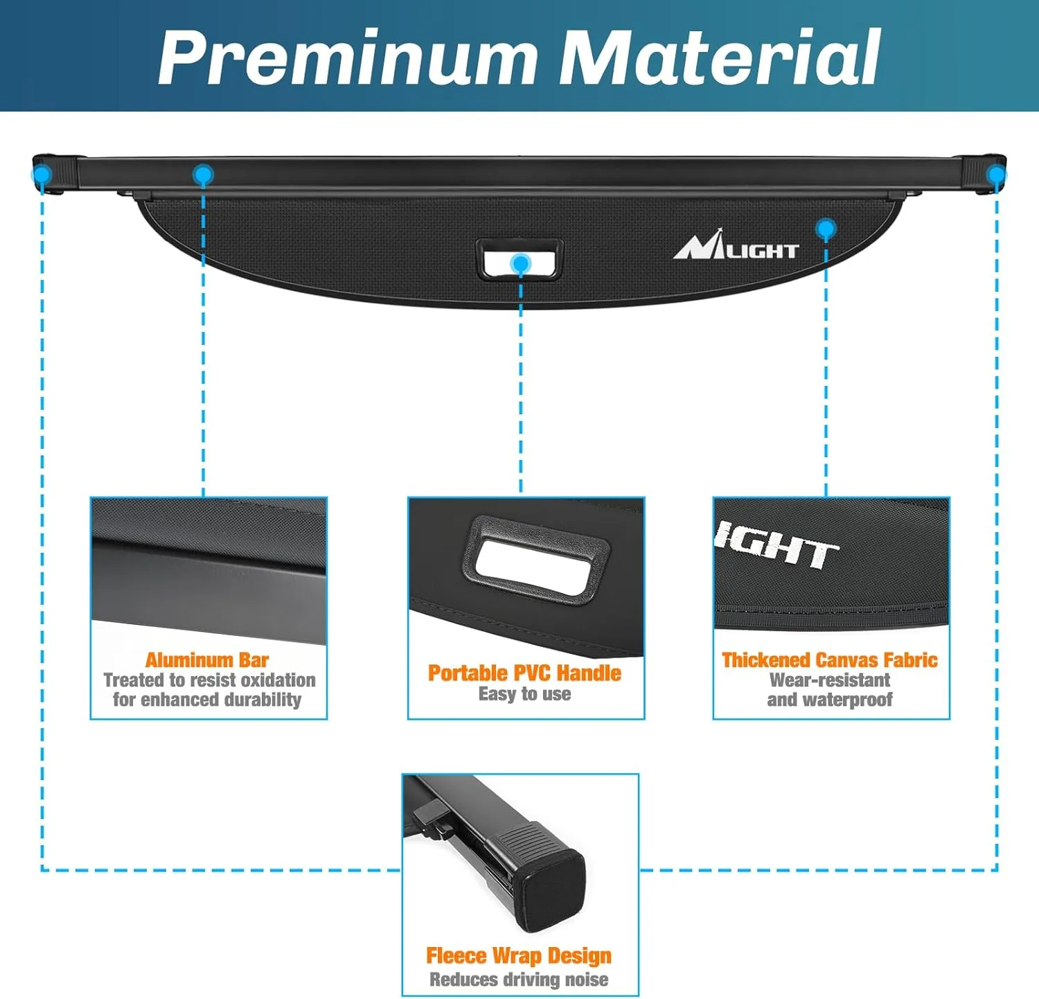 2021-2024 Hyundai Tucson Retractable Trunk Cargo Cover