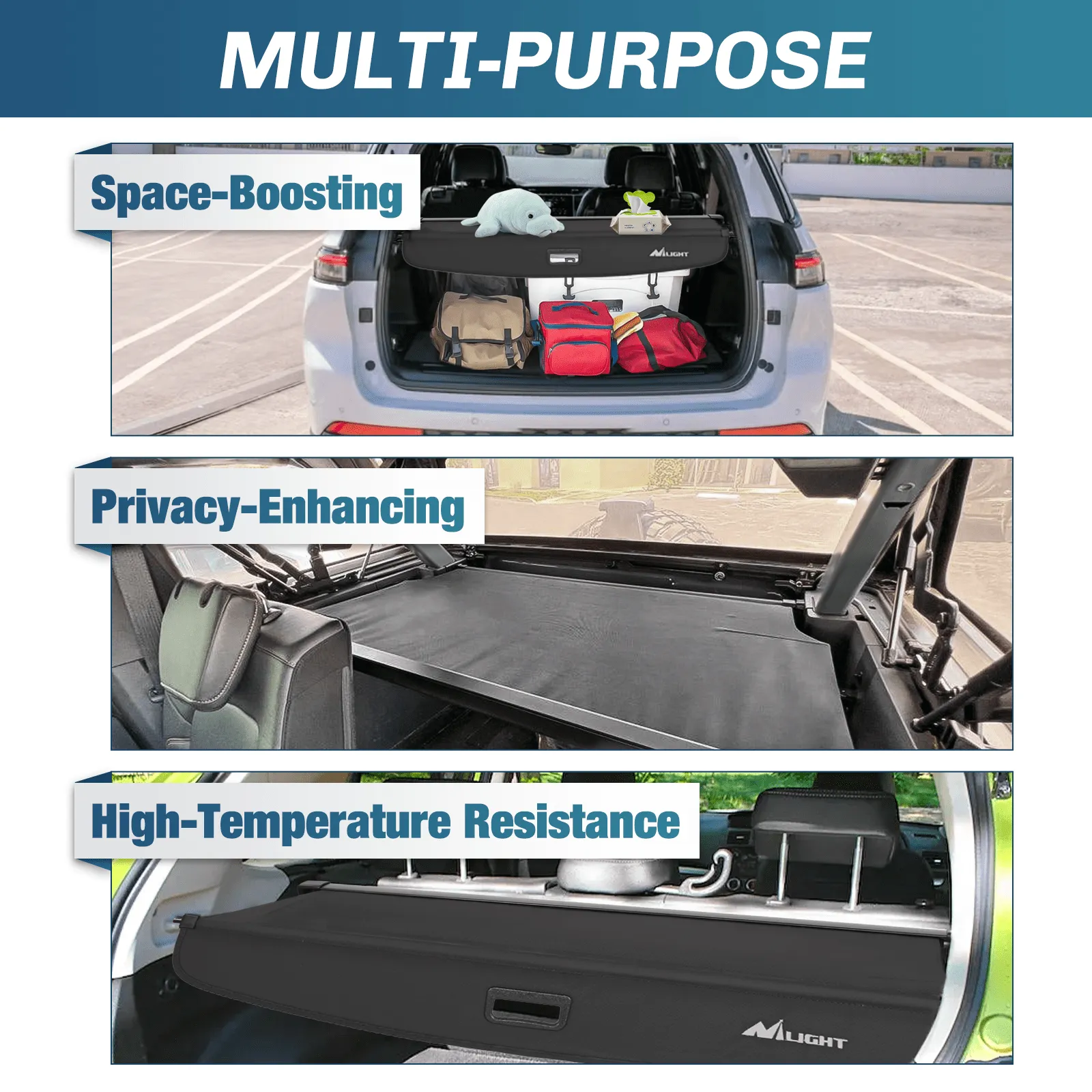 2022 2023 2024 Jeep Grand Cherokee 2 Row WL Trunk Cargo Cover