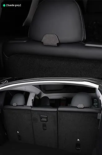 2nd Row Rear Seat Headrest Trunk Storage Hooks for Tesla Model Y (Gray Suede)