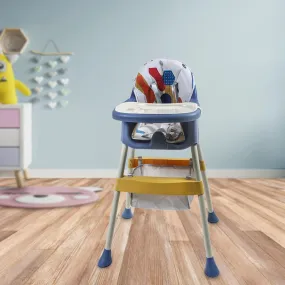 3 In 1 Adjustable Feeding Booster High Chair Abstract - Blue