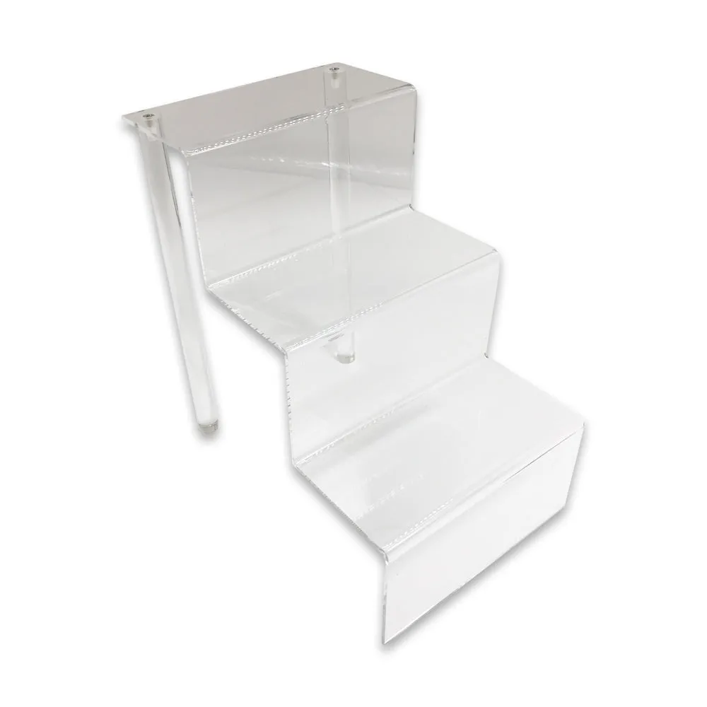 3 Tiers Clear Acrylic Glass Riser Step Display
