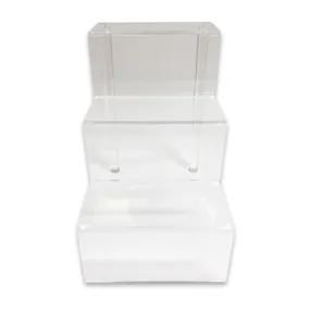 3 Tiers Clear Acrylic Glass Riser Step Display
