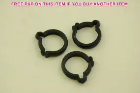 3 x VINTAGE BICYCLE 1" 25.4mm BLACK PLASTIC BIKE BRAKE GEAR CABLE CLIPS 80'sMADE