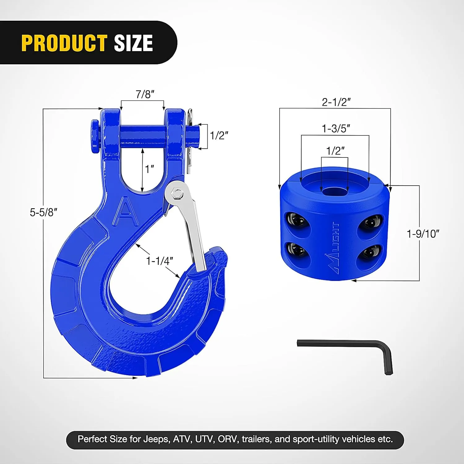 3/8 inch Grade 70 Winch Hook Blue