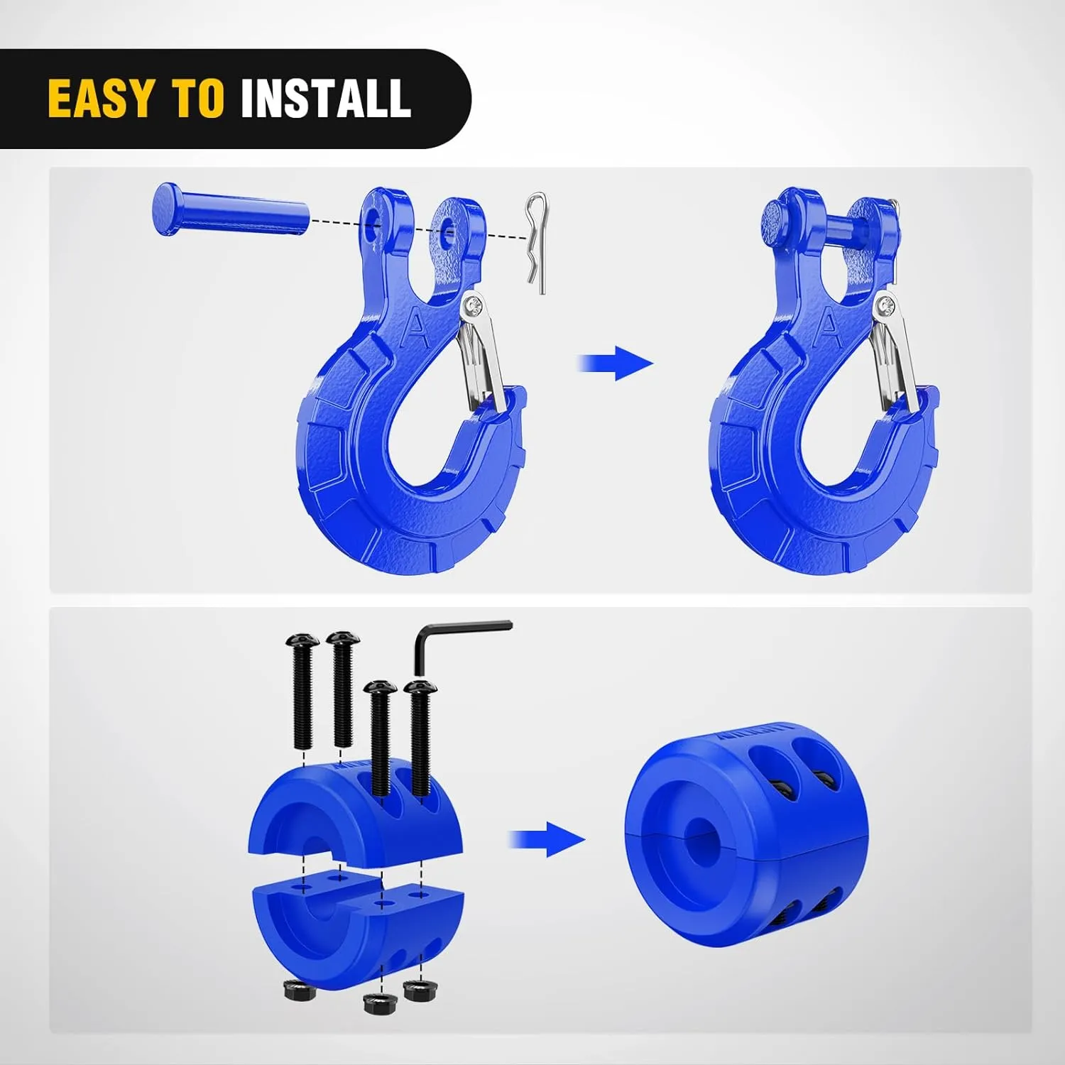3/8 inch Grade 70 Winch Hook Blue