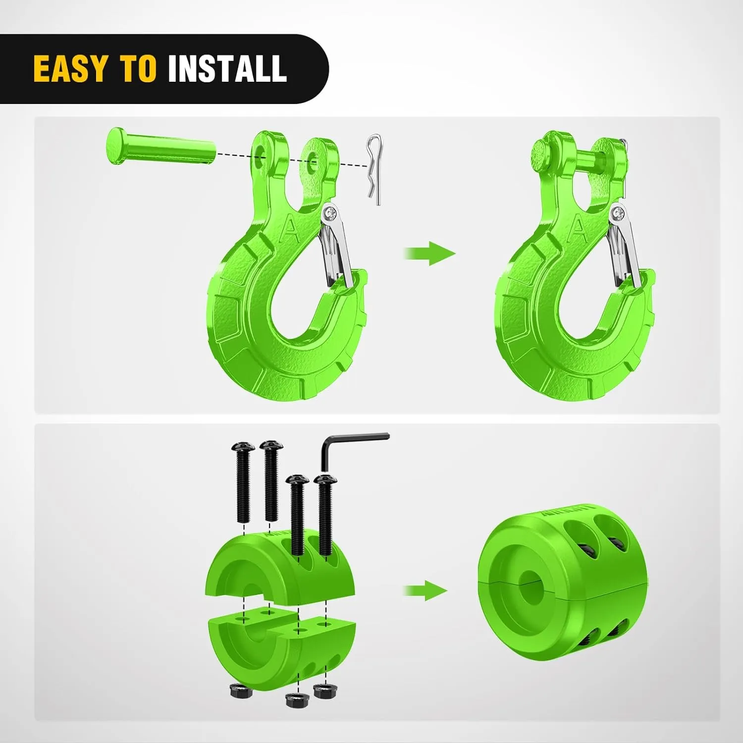 3/8 inch Grade 70 Winch Hook Green