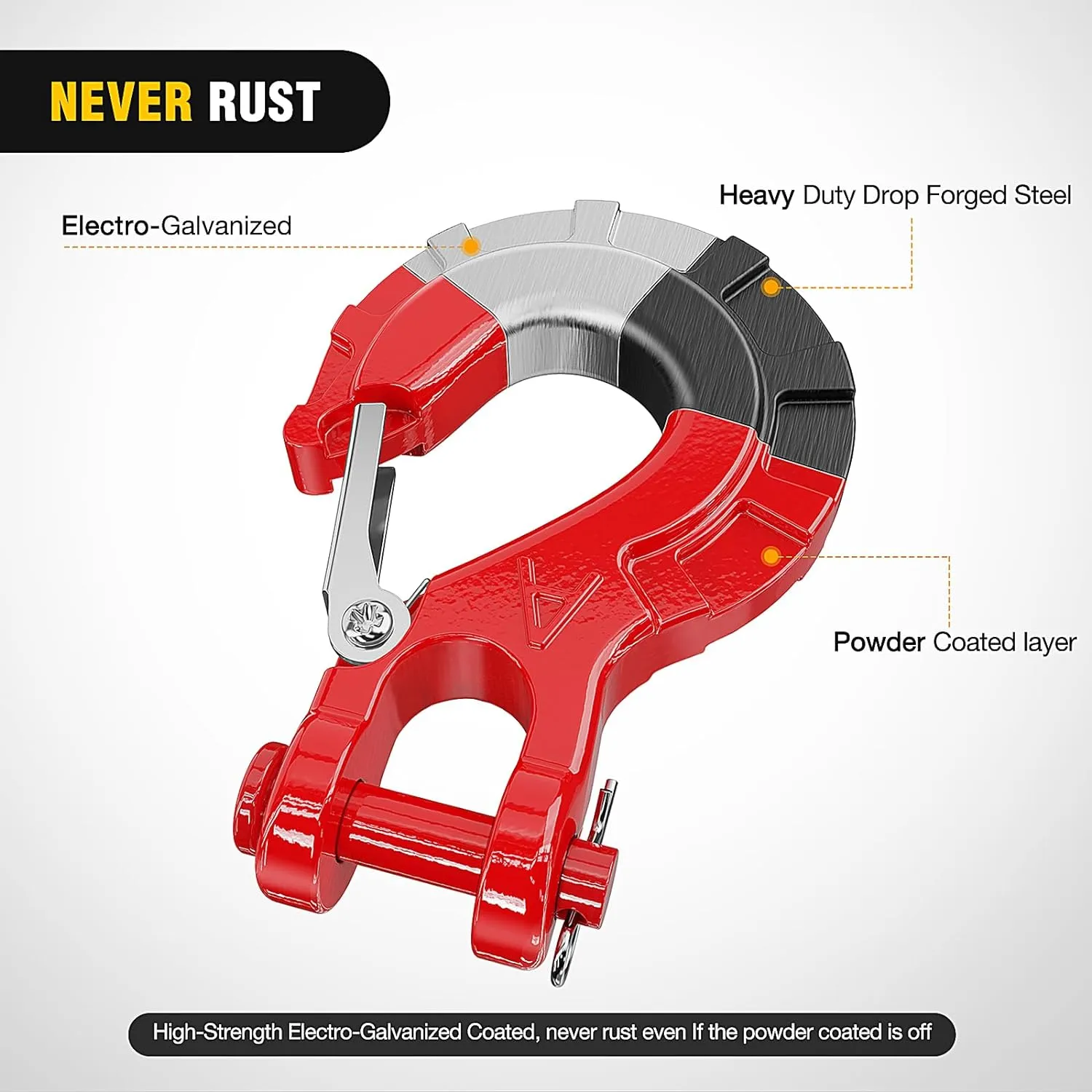 3/8 inch Grade 70 Winch Hook Red