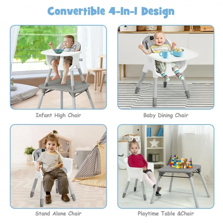 4-in-1 Baby Convertible Toddler Table Chair Set