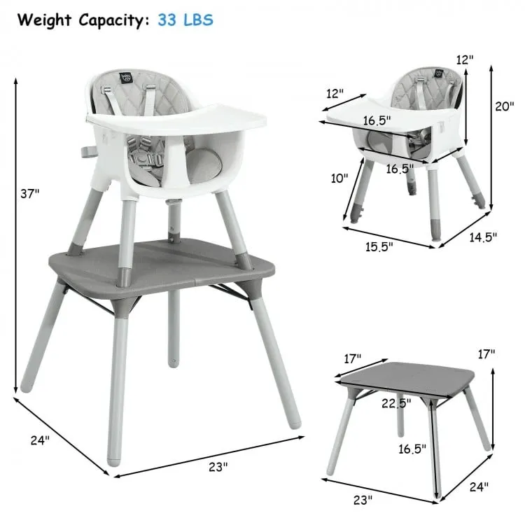 4-in-1 Baby Convertible Toddler Table Chair Set