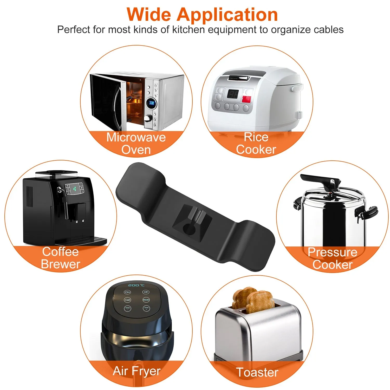 4-Piece: Cord Organizers Self-Adhesive Appliances Cord Holder