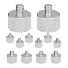 5 Core Mic Stand Adapter 12 Pieces 3/8 Male to 5/8 Female Screw Thread Conversion Connector