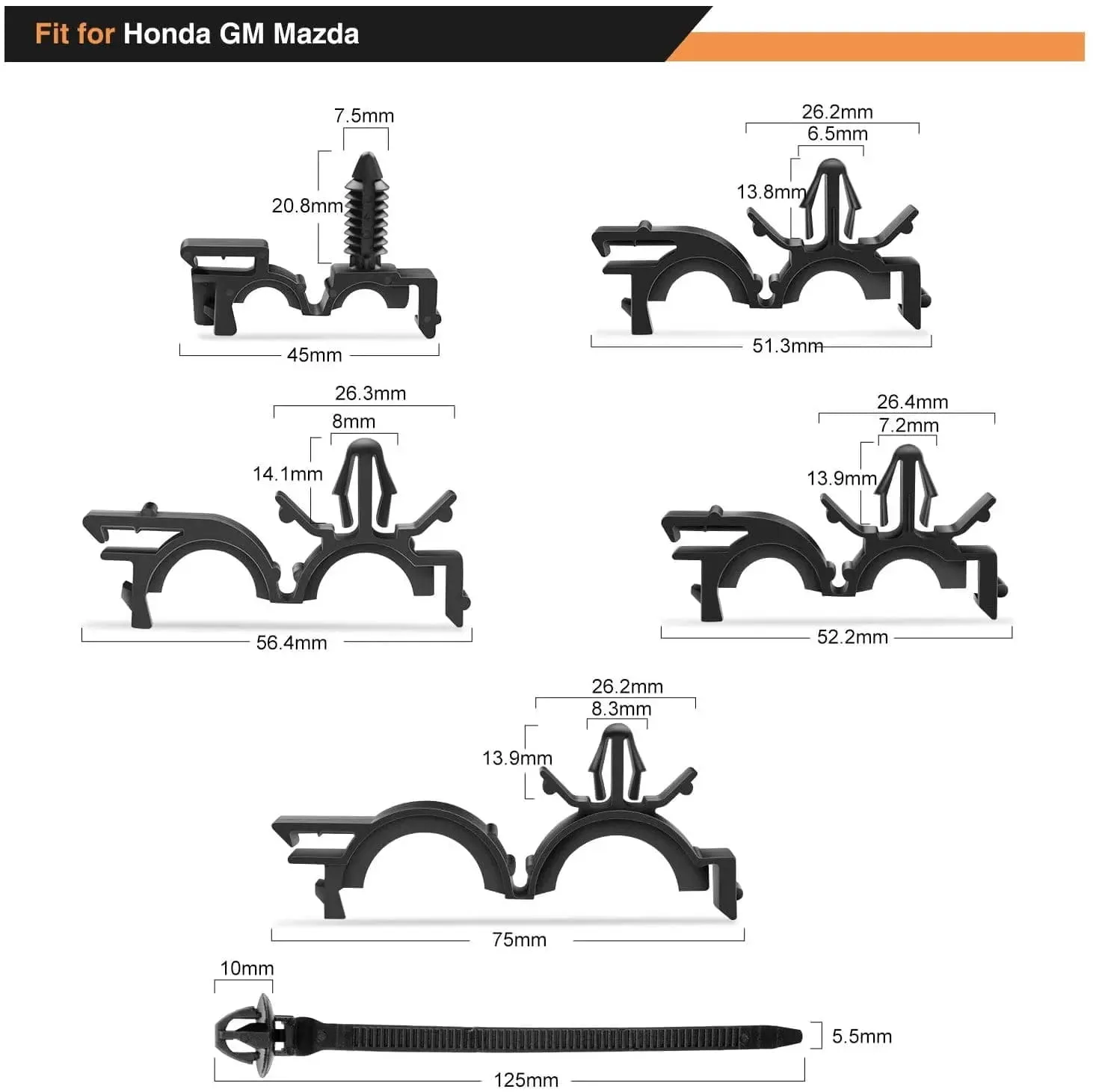 60 Pcs Car Push Retainer Clips Kits For Honda GM Mazda
