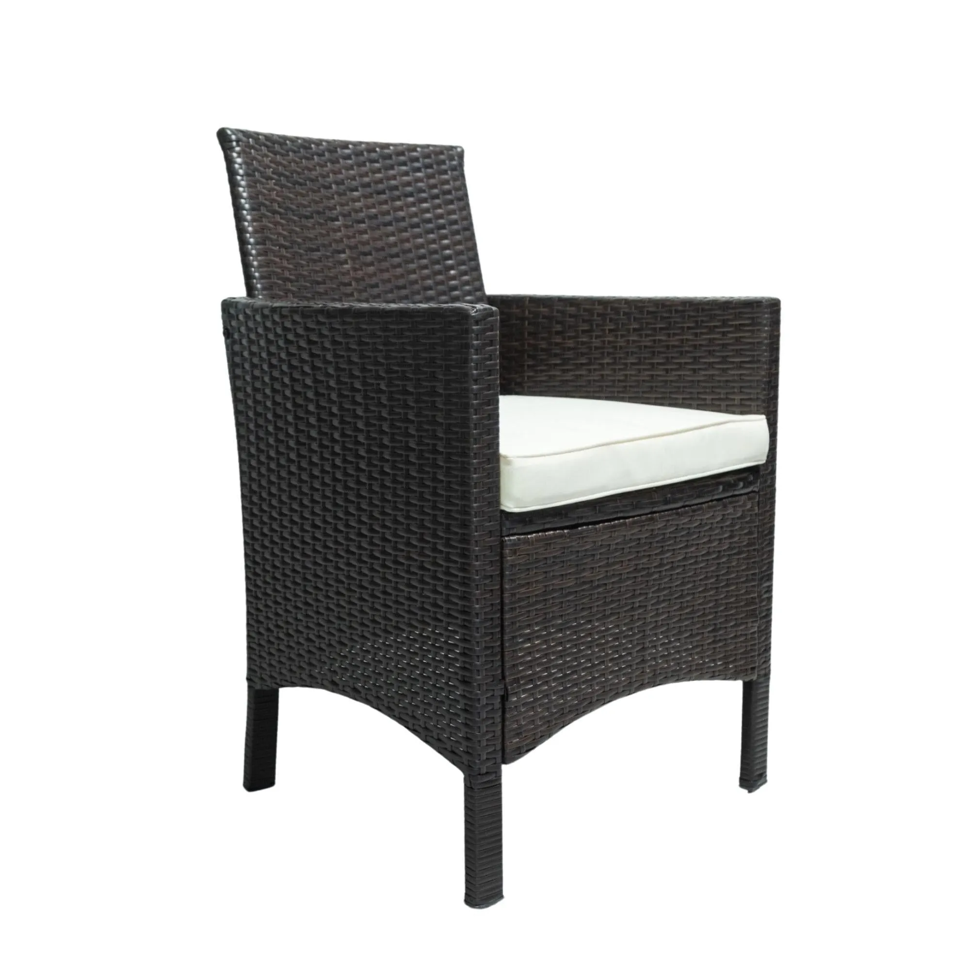 9-Piece Beige and Brown PE Rattan Dining Set