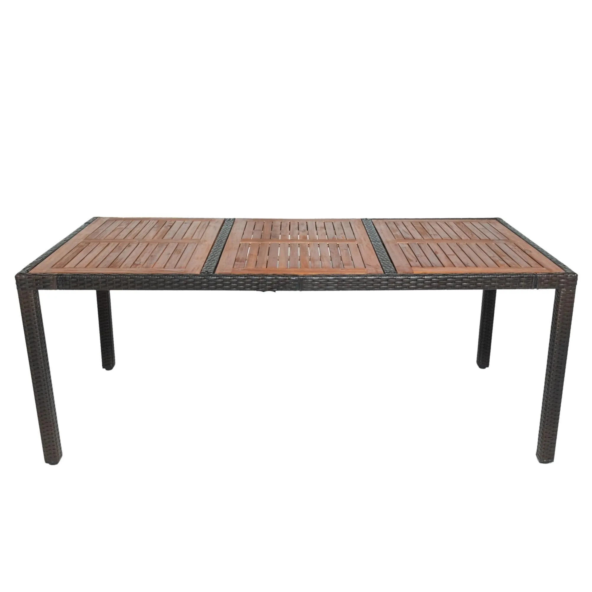 9-Piece Beige and Brown PE Rattan Dining Set