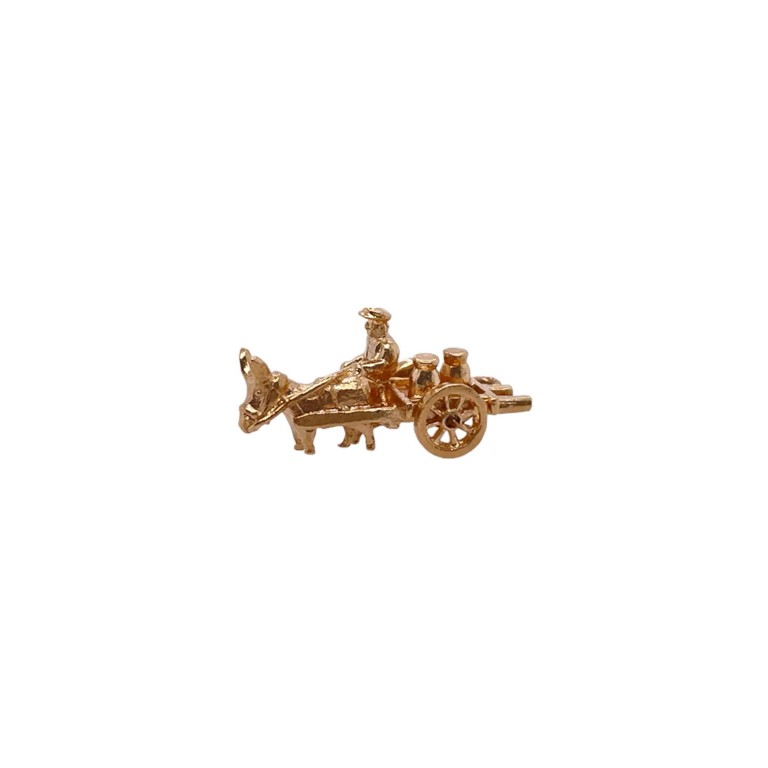9K Gold Milk Cart Charm