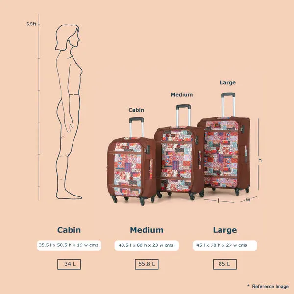 Agra Durrie Saira Trolley Bag Combo
