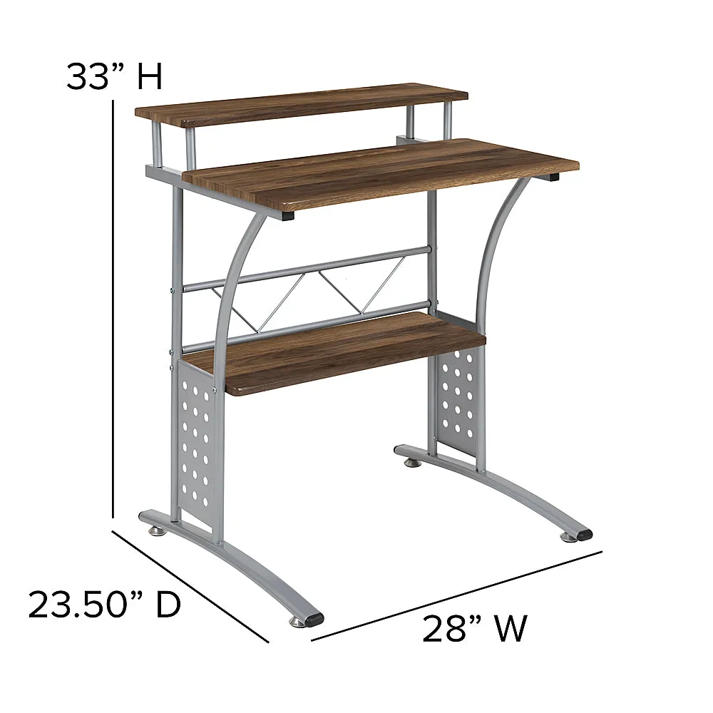 Alamont Home - Clifton Rectangle Contemporary Laminate  Home Office Desk - Rustic Walnut