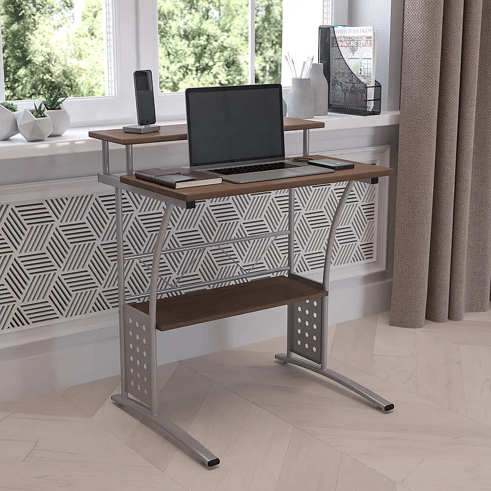 Alamont Home - Clifton Rectangle Contemporary Laminate  Home Office Desk - Rustic Walnut