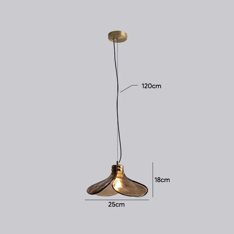 All copper retro nostalgic bedroom pendant light personality dining room bar desk lamp Designer tawny glass pendant lamp