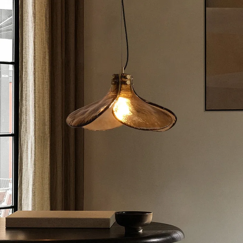 All copper retro nostalgic bedroom pendant light personality dining room bar desk lamp Designer tawny glass pendant lamp