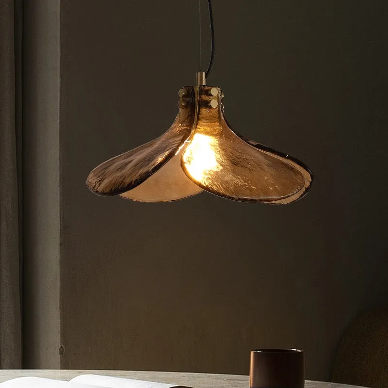 All copper retro nostalgic bedroom pendant light personality dining room bar desk lamp Designer tawny glass pendant lamp