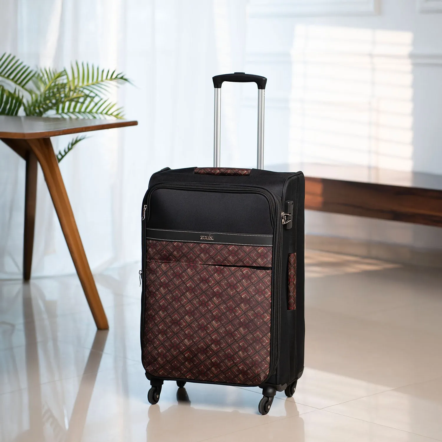 Amritsar Phulkari Avasa Trolley Bag (Black)