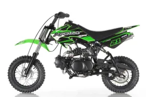 Apollo DB-21 XST 70cc Pit/Dirt Bike Semi-Auto Kids Model 25" Seat Height-OFF ROAD ONLY, CA Legal