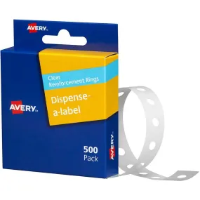 Avery 934241 Reinforcement Rings Clear Vinyl Pack 500