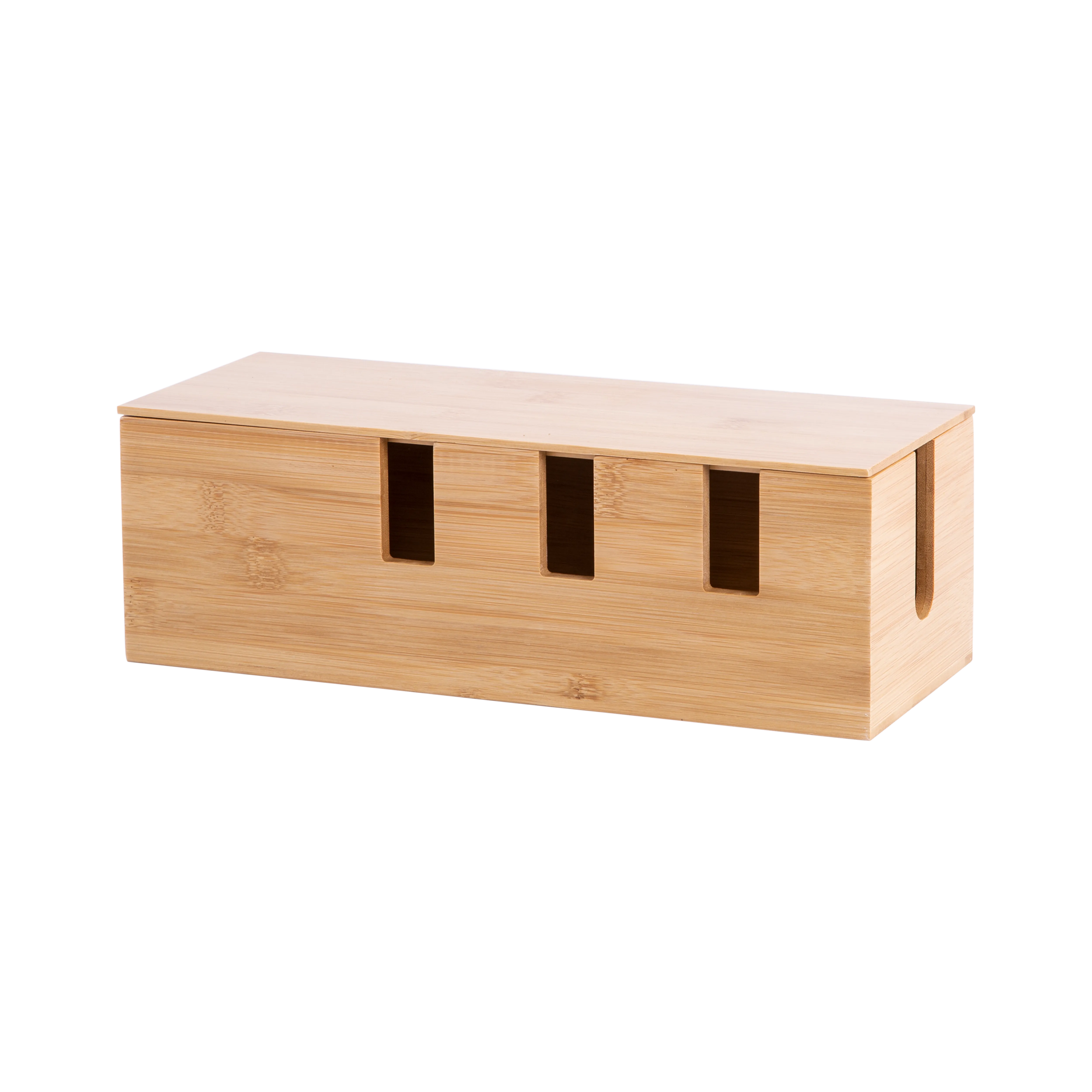 Bamboo Cable Tidy Organiser Box