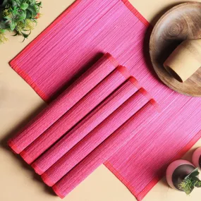 Bamboo Placemat | Table Mats | Pink | 33 x 50 cm | Set of 6