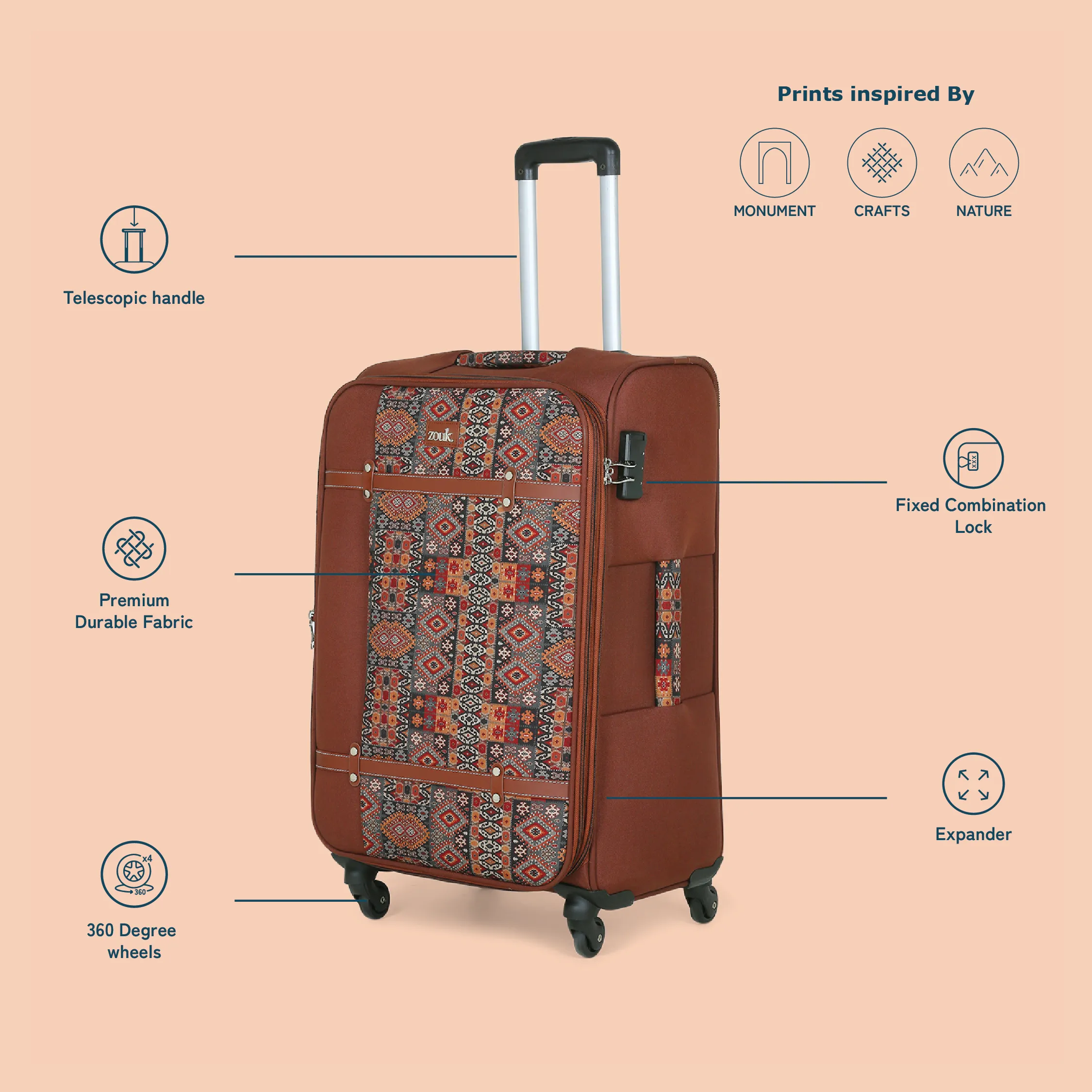 Banaras Elegance Saira Trolley Bag