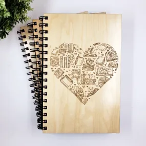 Book Lover Wood Journal - Stationery, Journals, Notebook: Lined