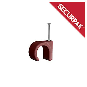Cable Clips Round Brown 7.0mm(20)