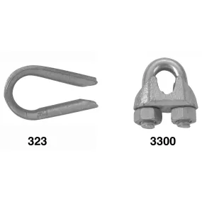 Campbell T7670439/260-1/4 Wire Rope Clip, Malleable Iron, Electro-Galvanized